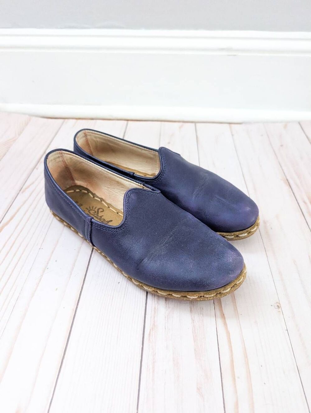 Sabah Handmade Leather Shoes Navy Blue